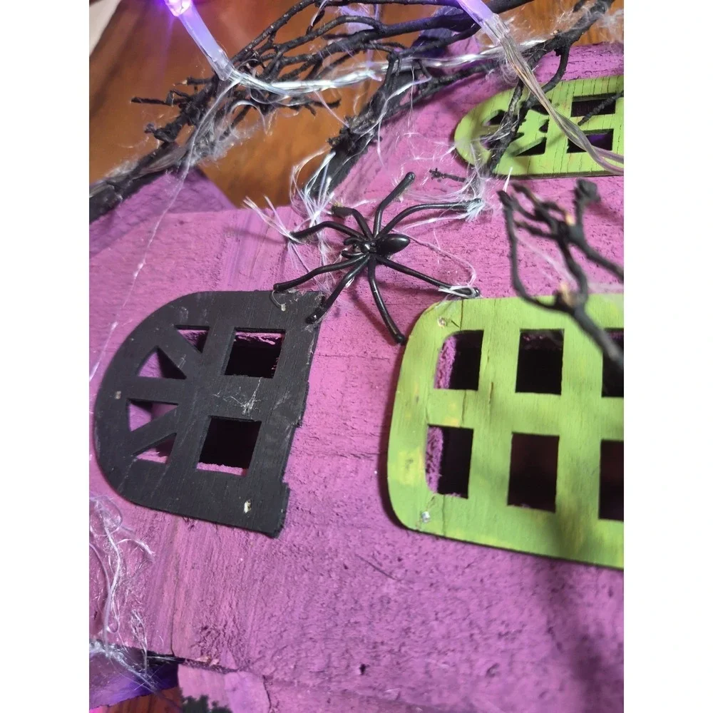 Wooden Halloween HOUSE With Lights